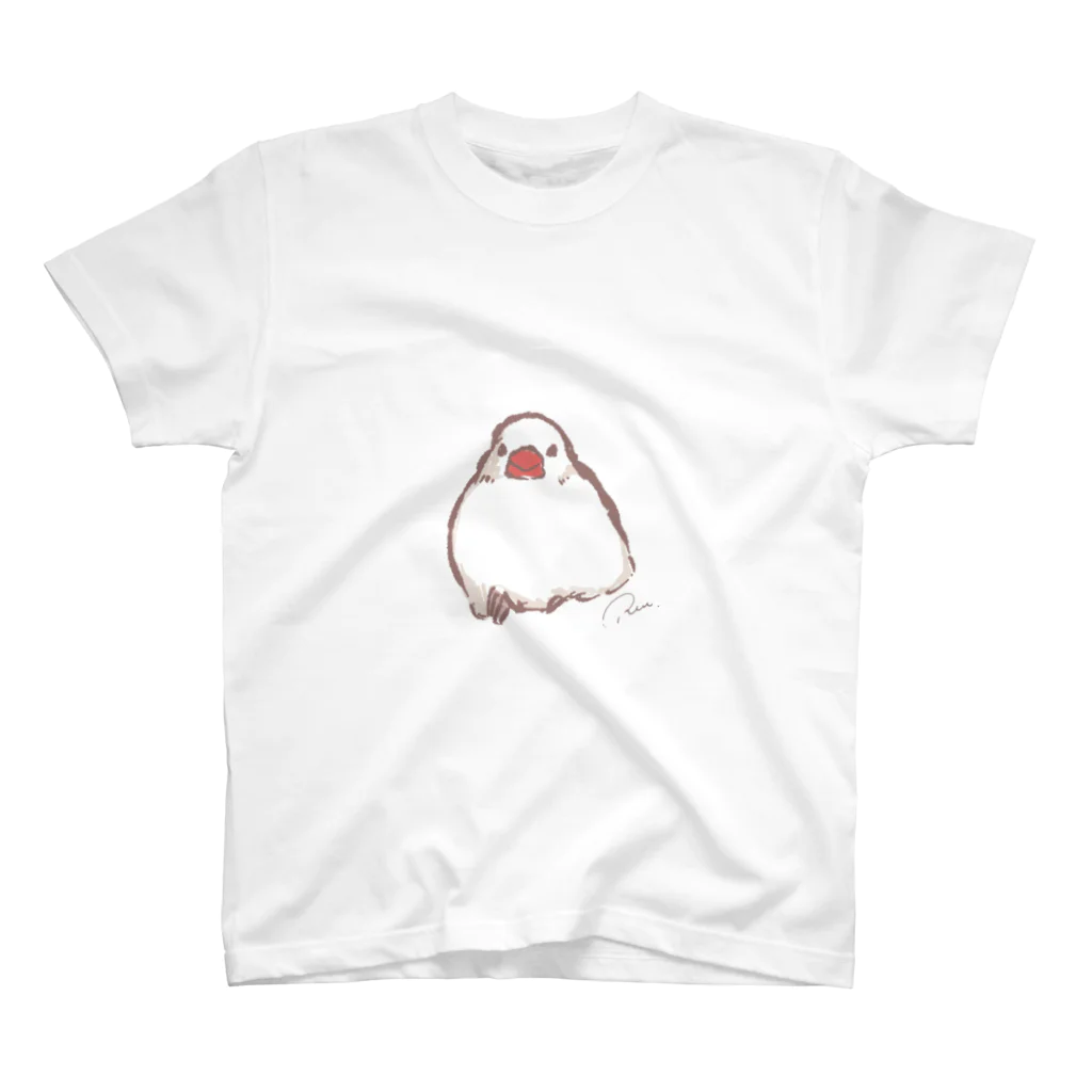 Joy. Ree Illustration SUZURI Shop の溶けてる文鳥 Regular Fit T-Shirt