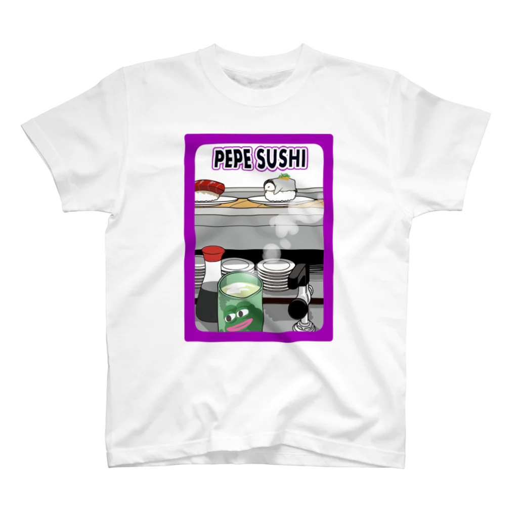 皇帝ペンギンのペンペンのRarePepe【PEPE SUSHI】 Regular Fit T-Shirt