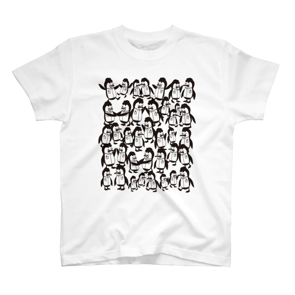 ロゴTシャツのひよこ堂のペンギン PENGUIN 集合プリント Regular Fit T-Shirt