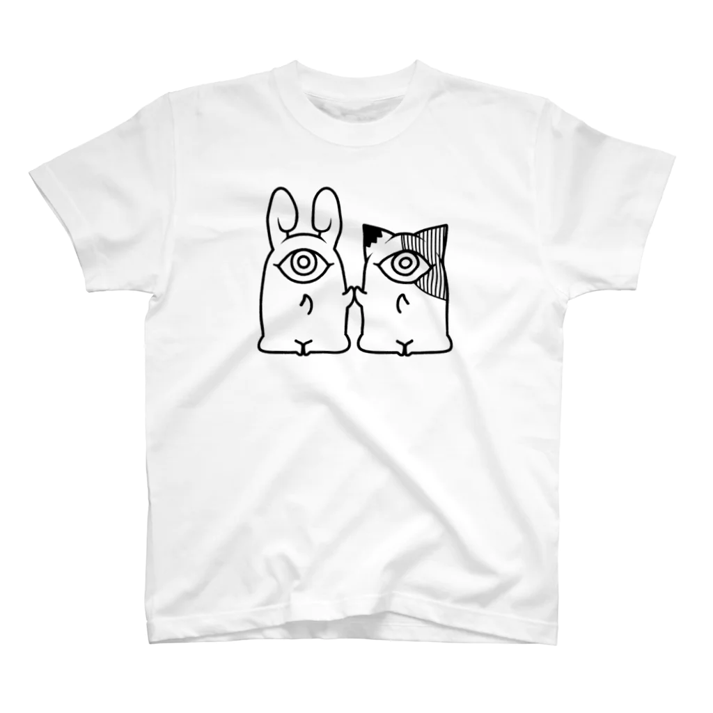 ぱーぷるぱっちの呪いたい三毛猫と兎 Regular Fit T-Shirt