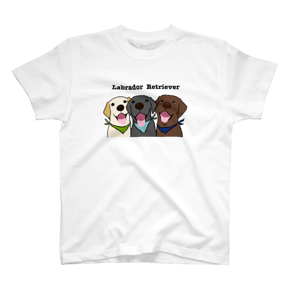 Dog Drawer Drawn by Dogのラブラドールレトリーバー Regular Fit T-Shirt