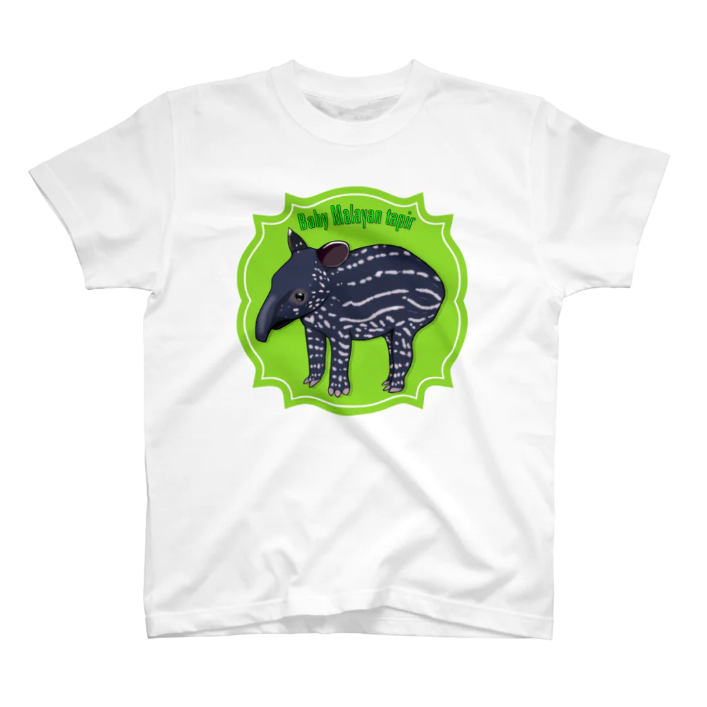 LalaHangeulのBaby Malayan tapir(マレーバクの子供) Regular Fit T-Shirt