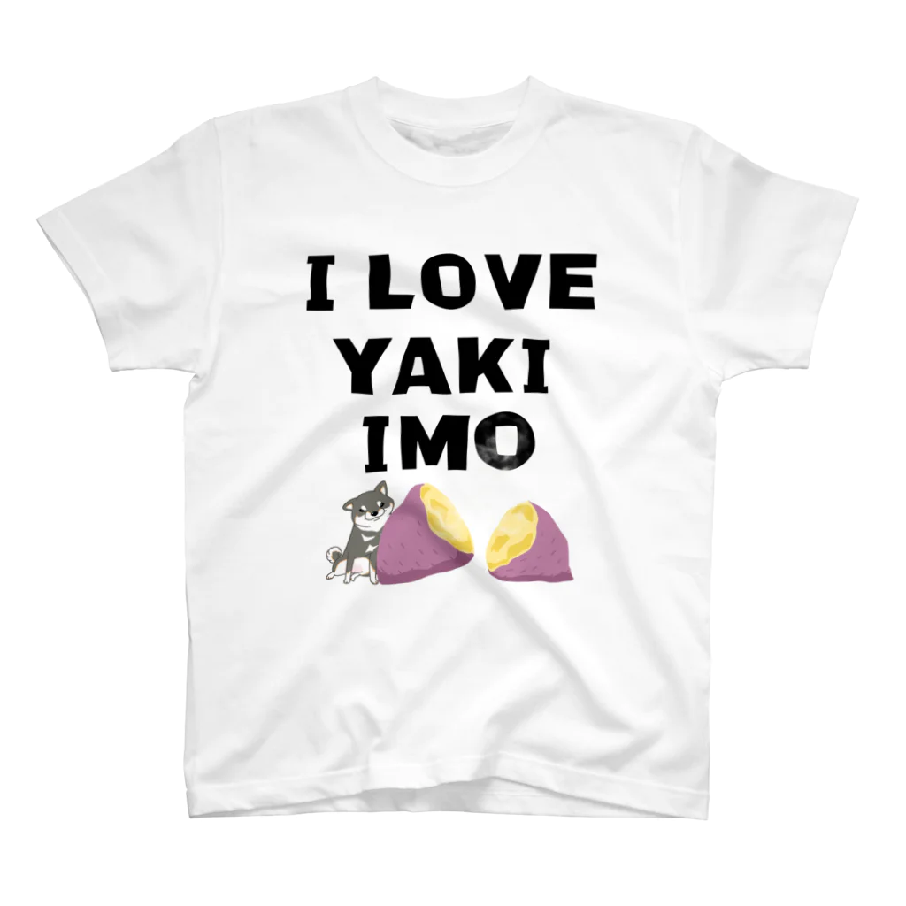 真希ナルセ（マキナル）のI LOVE YAKIIMO（黒柴） Regular Fit T-Shirt