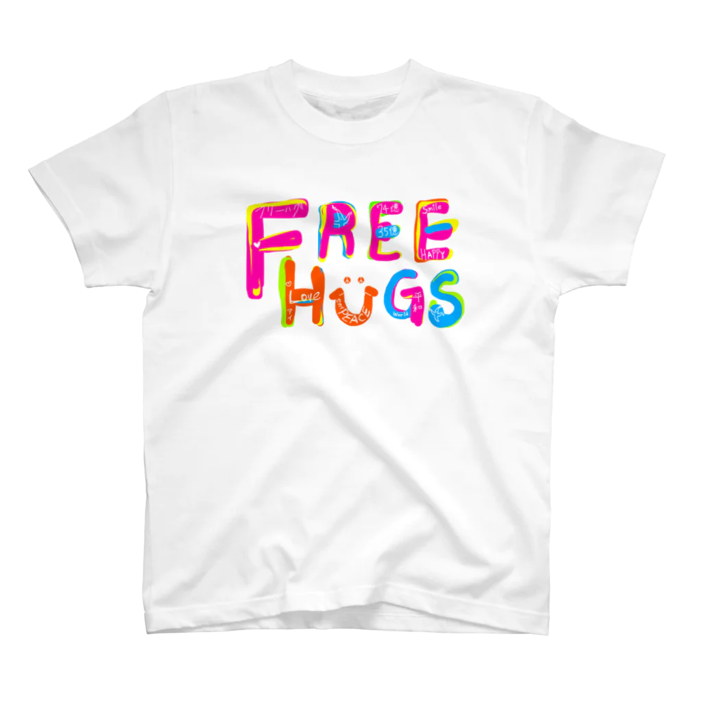 マジシャンもやしくんのショップのフリーハグ／FREE HUGS Regular Fit T-Shirt