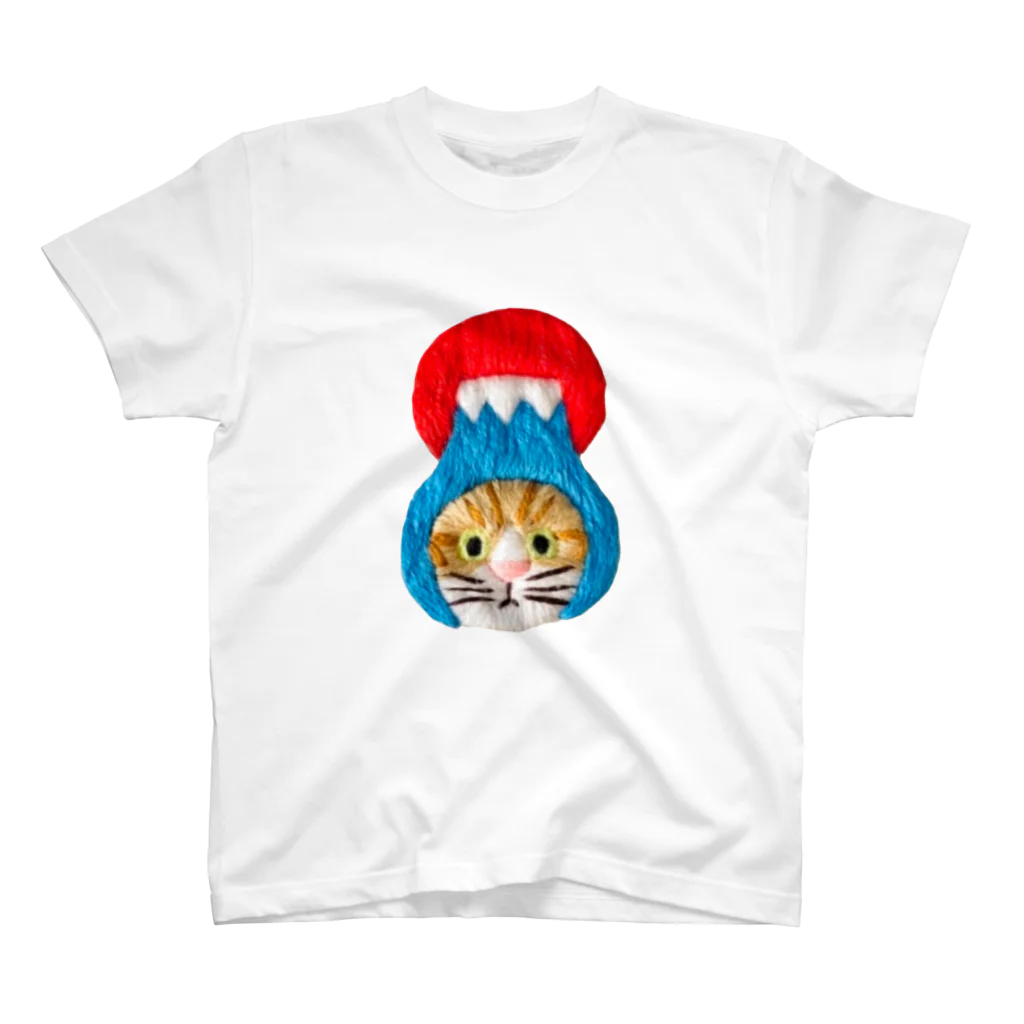 CHOPPIRIのかぶる猫[富士山(初日の出)ver.](茶白猫) スタンダードTシャツ