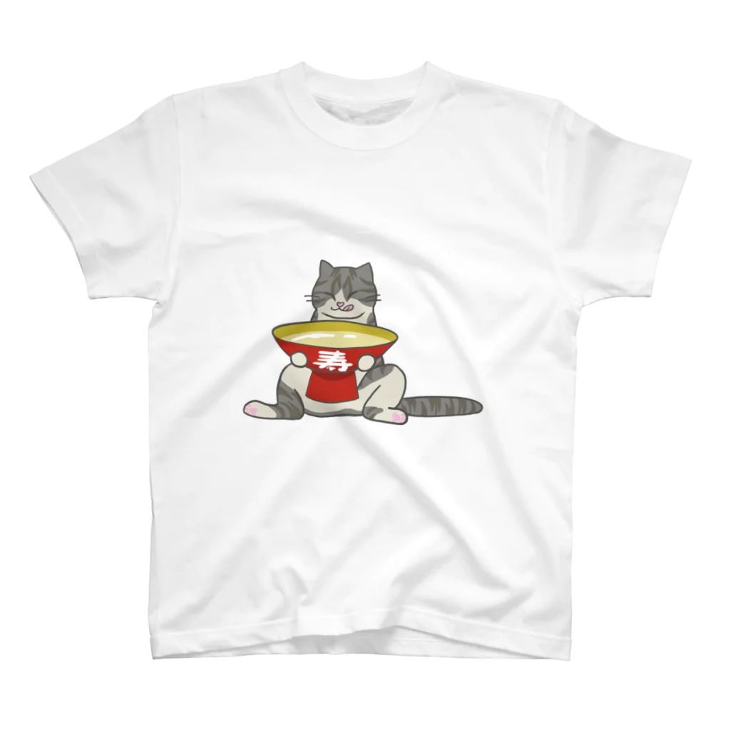 のら家の猫と盃 スタンダードTシャツ