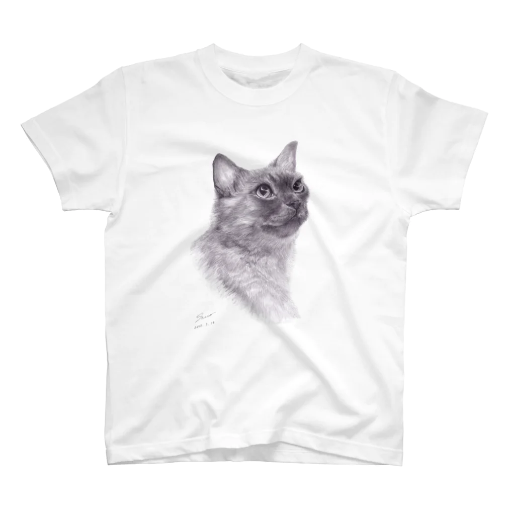 sacco_in offical goodsのBlack&White Cat Regular Fit T-Shirt