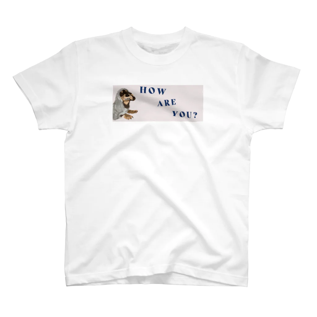DOG FACEのHOW ARE YOU? ダックスグッズ【わんデザイン-1月】 スタンダードTシャツ