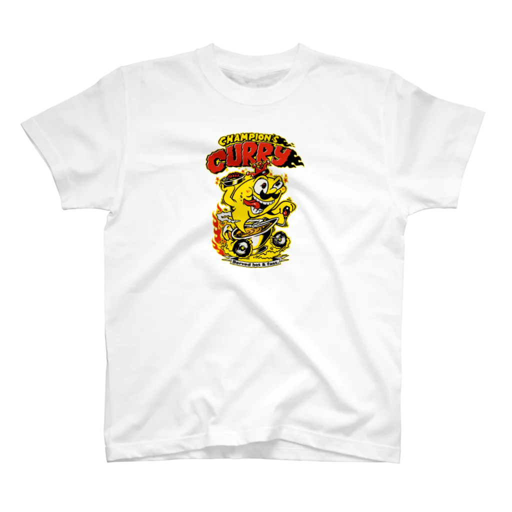 チャンピオンカレー＠SUZURI店のChampion's Curry×KENTOO "HOT ROD" Regular Fit T-Shirt