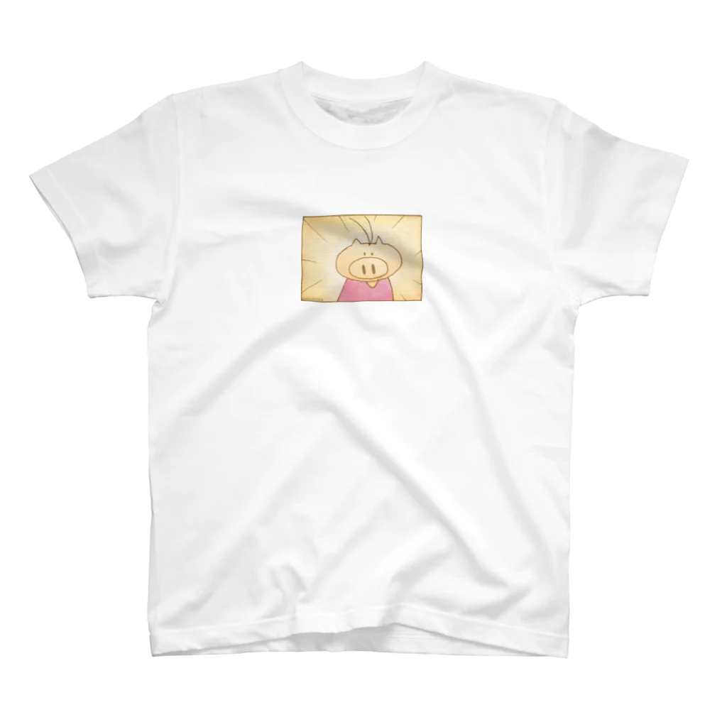 ももこのえの驚いたぶたさん スタンダードTシャツ