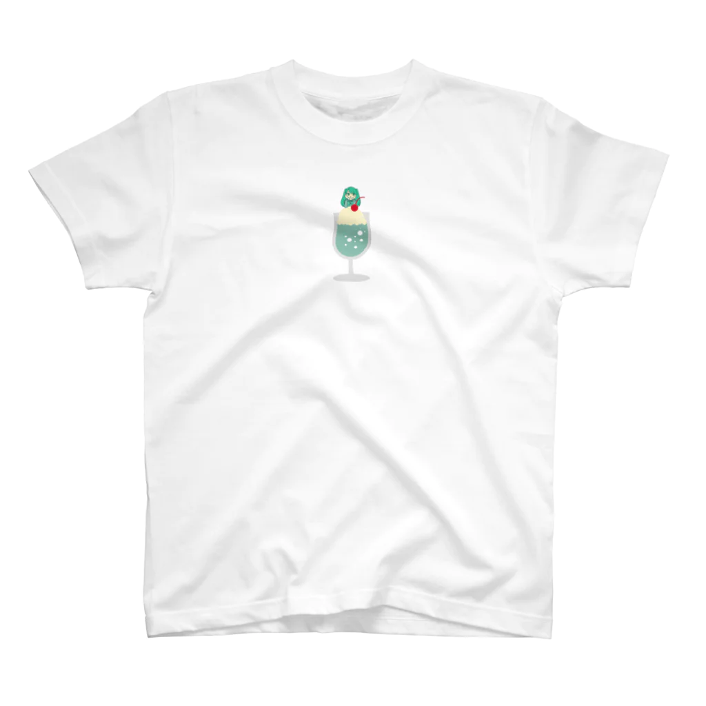 どろっぷ横丁の緑クリームソーダと女の子 Regular Fit T-Shirt
