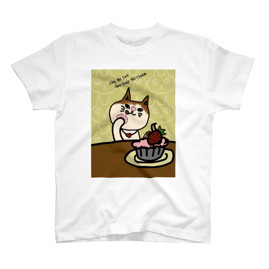 絵描きのunicoのLike the Cat Got the Cream Regular Fit T-Shirt