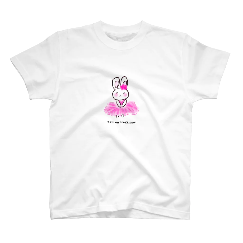 RIBBONSの私は今休憩中です🌸ゆる〜いうさぎさん スタンダードTシャツ