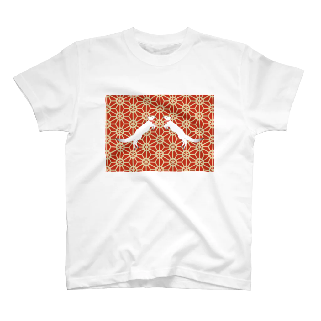 Amiの狐の手毬唄-桜亀甲- Regular Fit T-Shirt