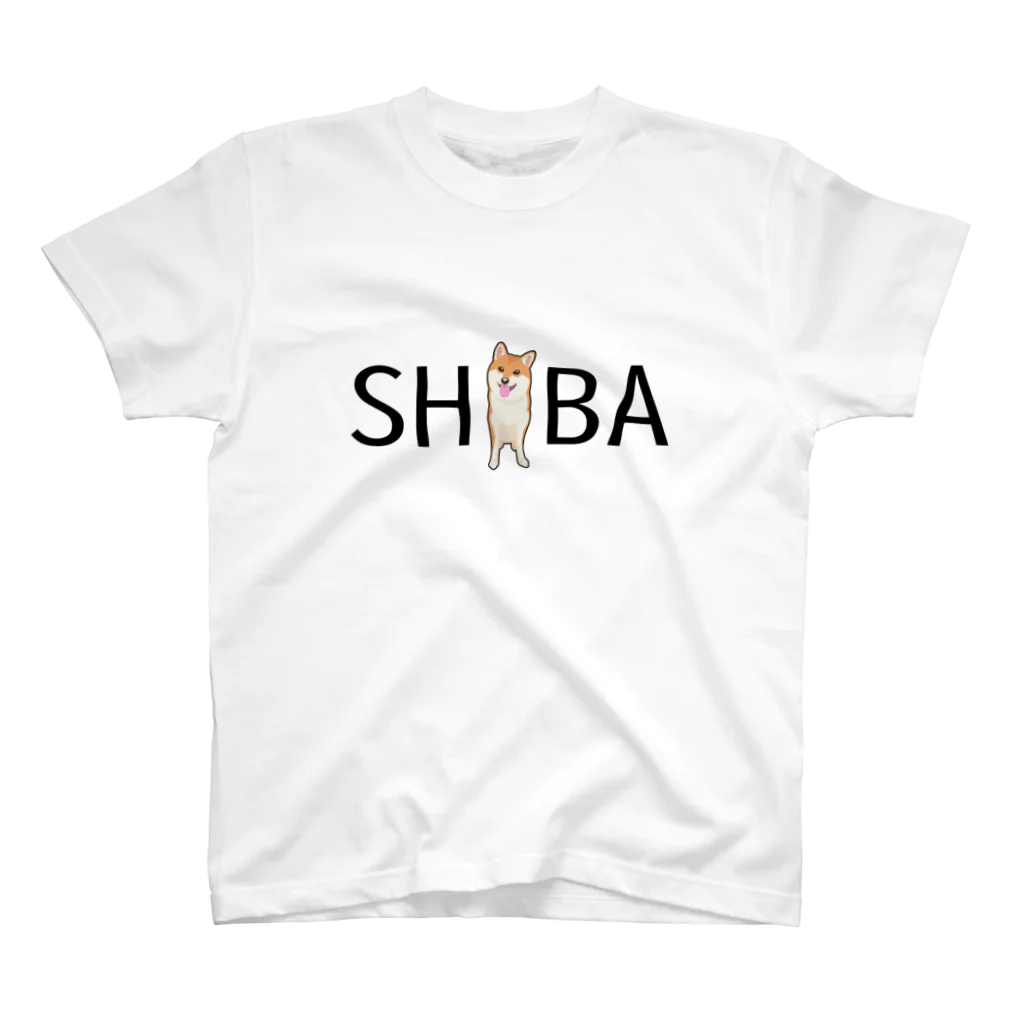 柴三堂の赤SHIBA（まろ眉なし） スタンダードTシャツ