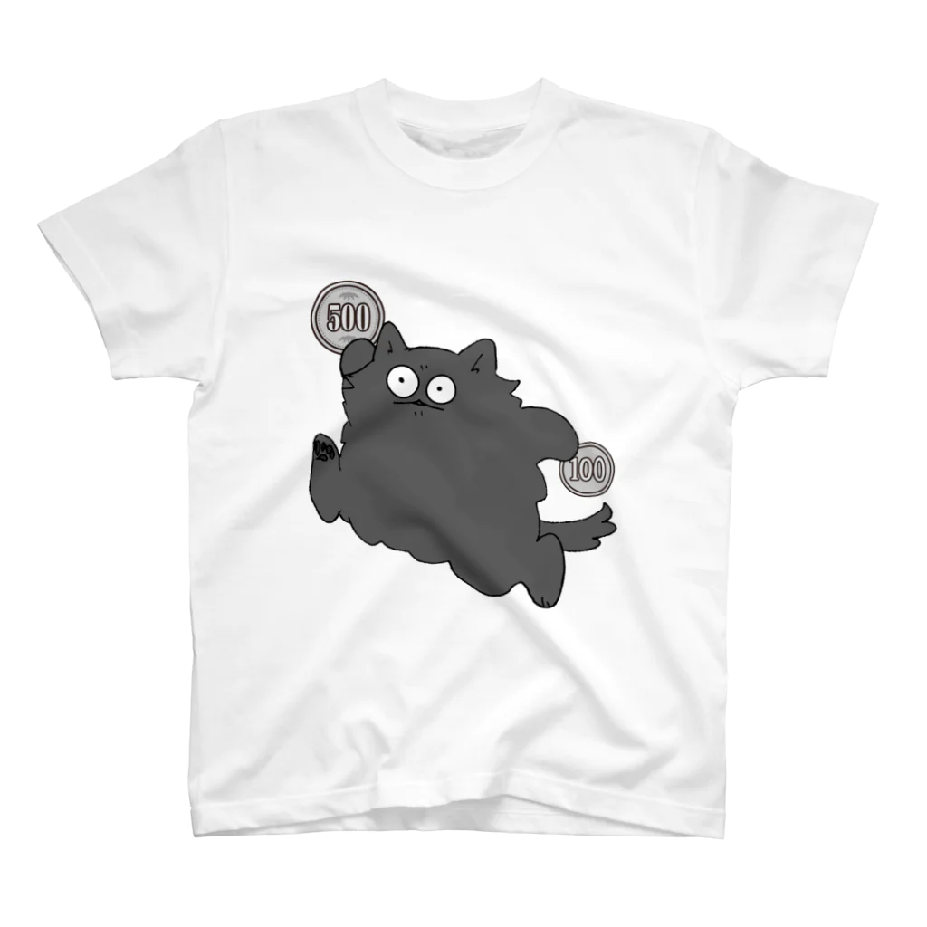 惑星ぽっぷぽーーーんのお金持ちネコちゃん Regular Fit T-Shirt