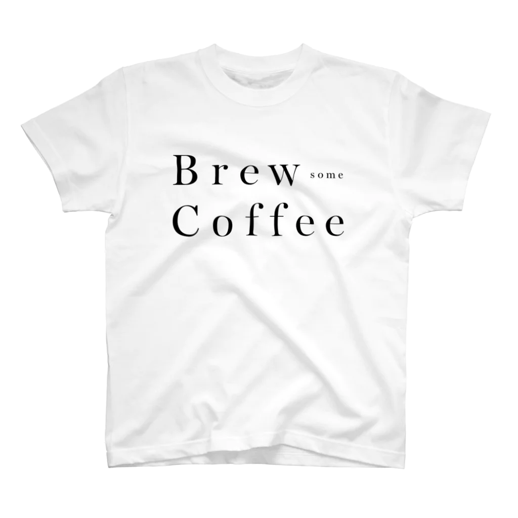 珈琲・ごはん・おやつ【コジマトペ ®】岡崎市のBrew some Coffee Tシャツ(ブラック) スタンダードTシャツ