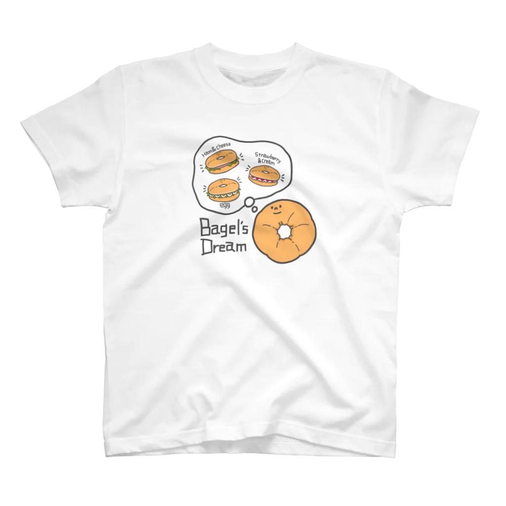 とことこ(パンの人)のベーグルズドリーム(カラー) スタンダードTシャツ