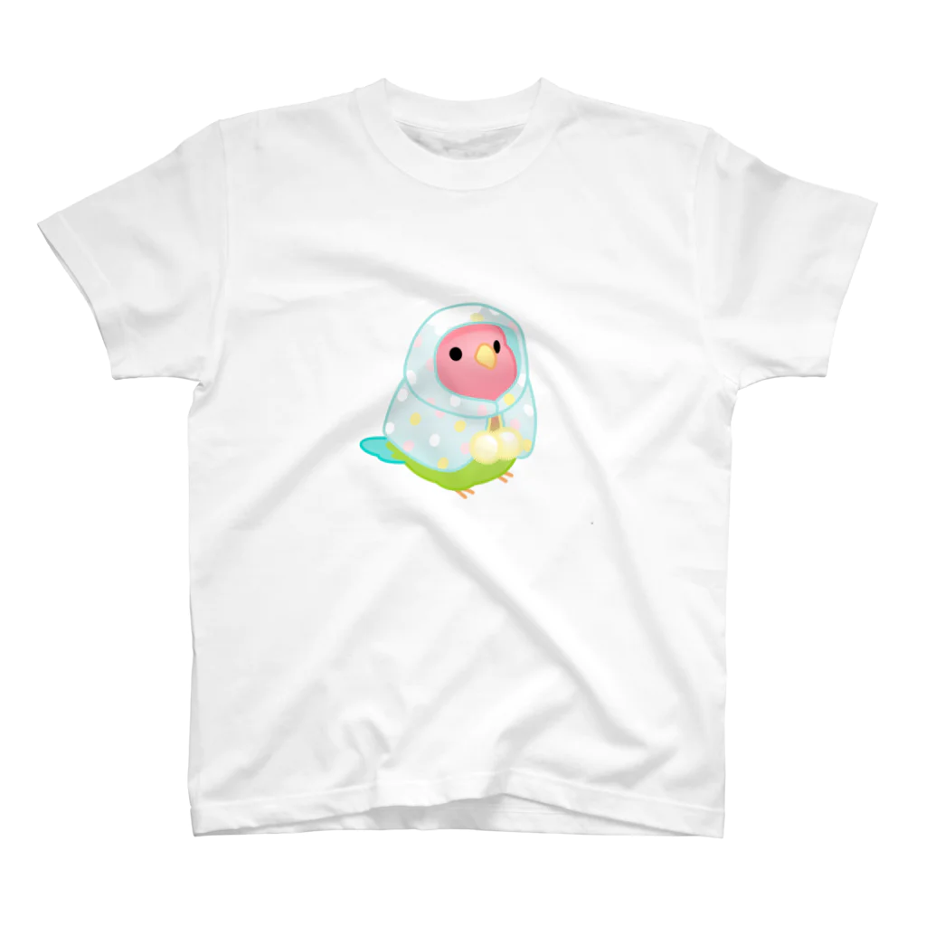 Cody the LovebirdのChubby Bird フードをかぶったコザクラインコ Regular Fit T-Shirt