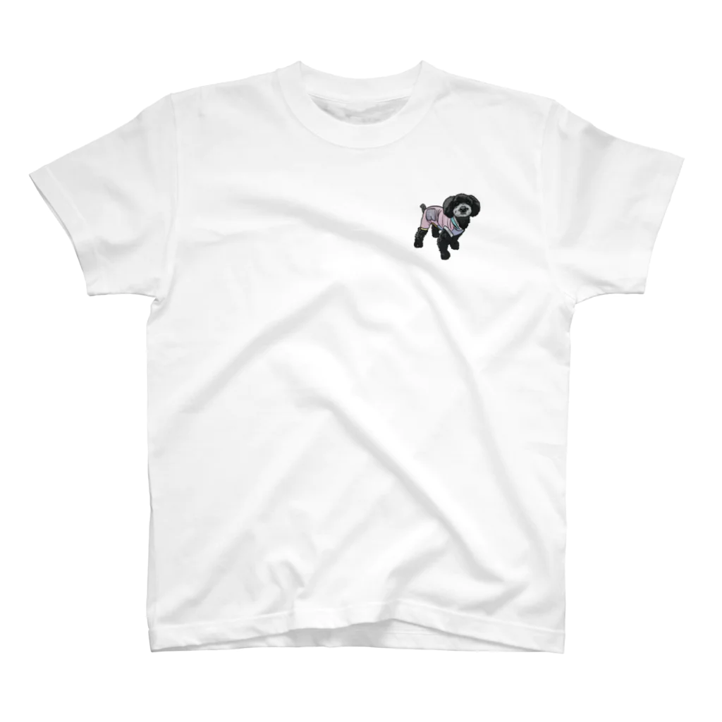 lily_dalmatianのトイプードル　ワンポイント Regular Fit T-Shirt