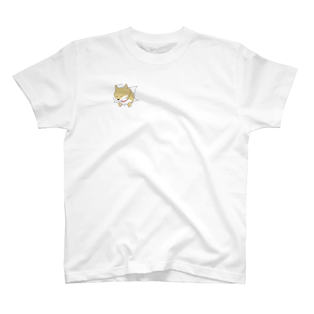 順扇堂の突きぬ犬（茶） Regular Fit T-Shirt