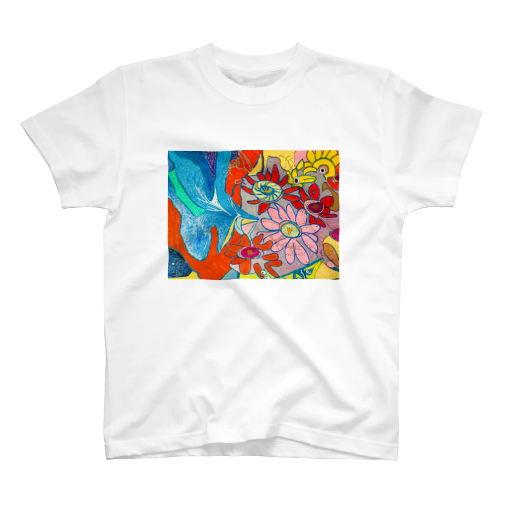 オサルの箱庭の夏の海と花 Regular Fit T-Shirt