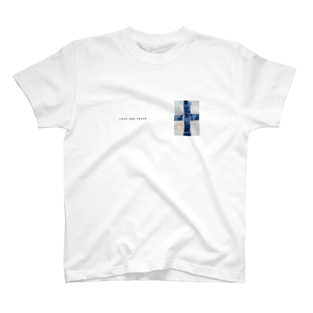 I E Nの手描きクロス(BLUE) スタンダードTシャツ