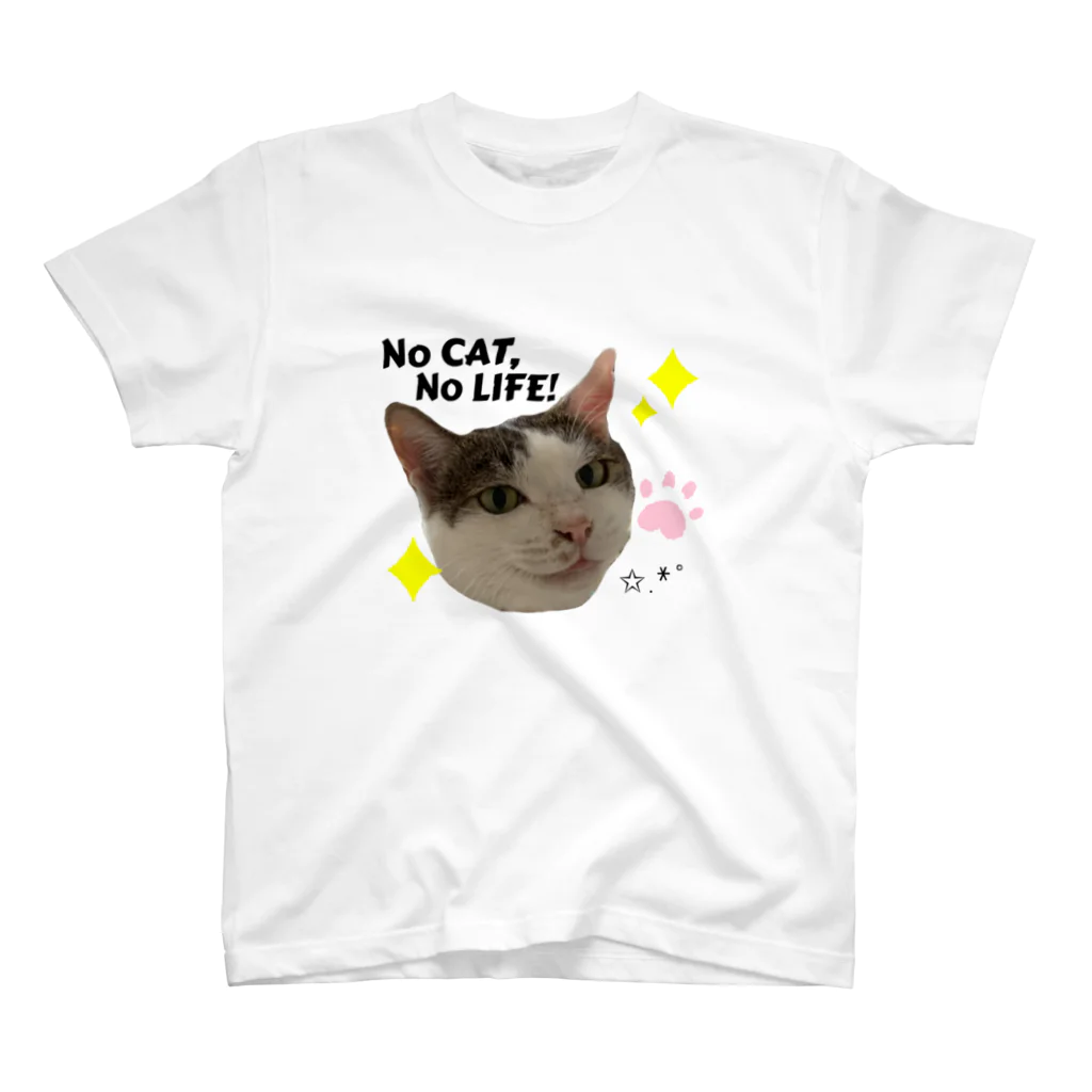 むむしょっぷのNo CAT, No Life Regular Fit T-Shirt