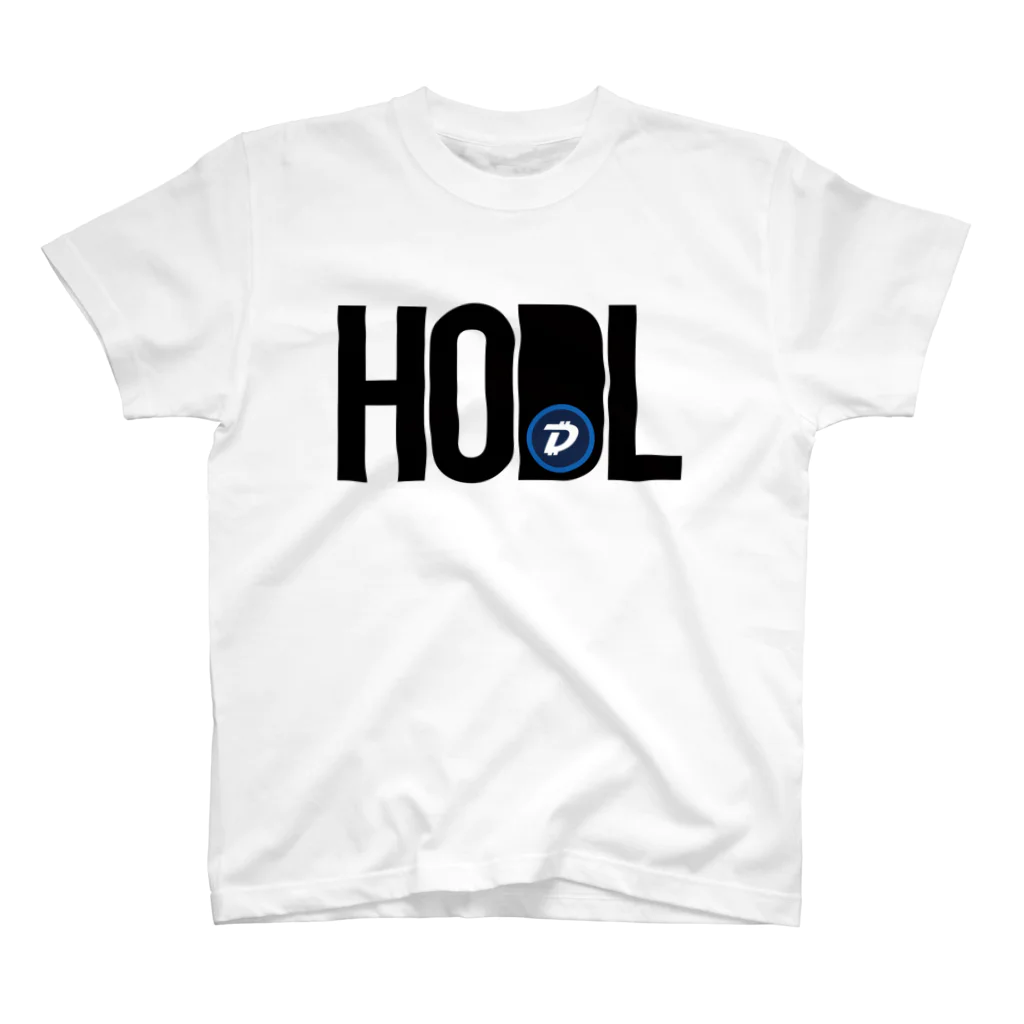 TROPiCALViBESのHODL DGB blackfont Regular Fit T-Shirt