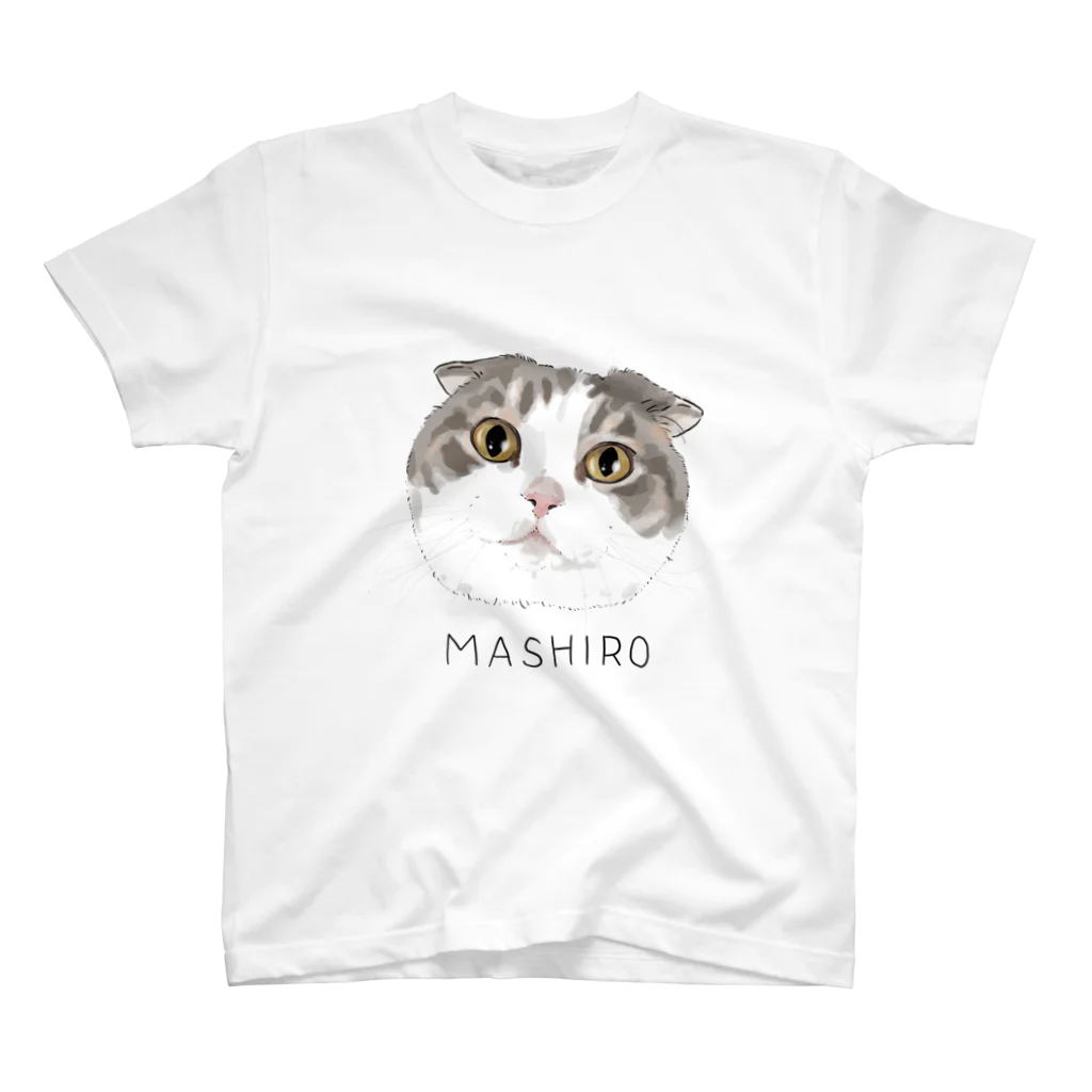 みきぞーん｜保護猫 ミッキー画伯と肉球とおともだちのmashiro Regular Fit T-Shirt