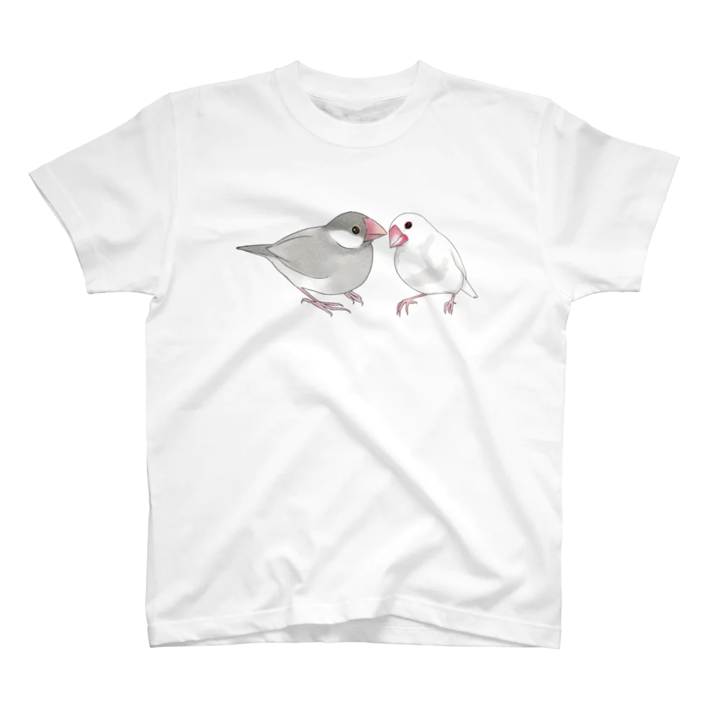 まめるりはことりの幸せ文鳥ちゃん【まめるりはことり】 スタンダードTシャツ