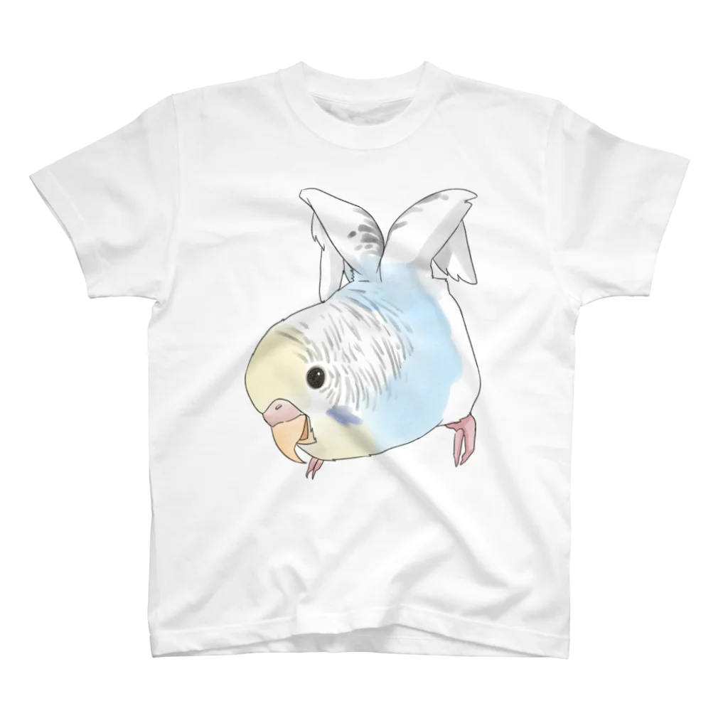 まめるりはことりのご機嫌羽セキセイインコちゃん【まめるりはことり】 スタンダードTシャツ