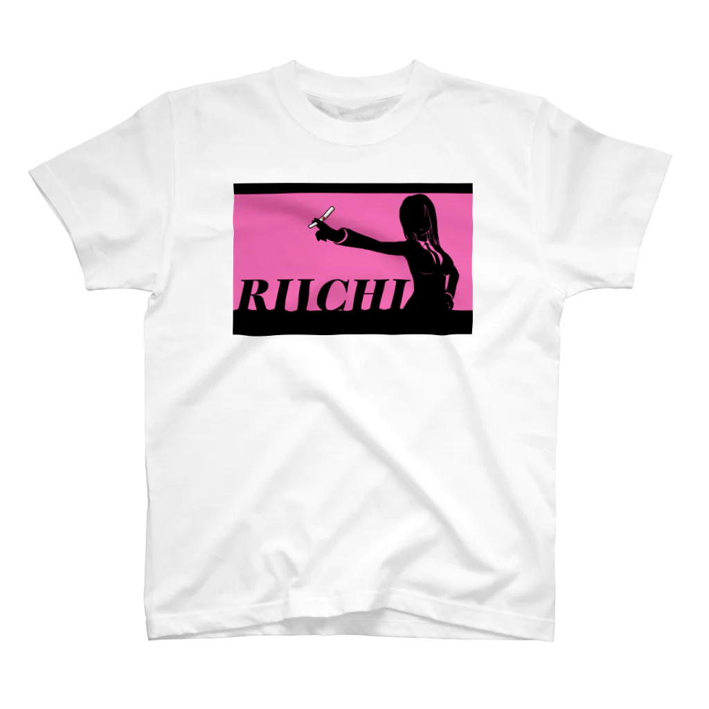 麻雀カッコイイシリーズのRIICHI　ピンク　女性 Regular Fit T-Shirt