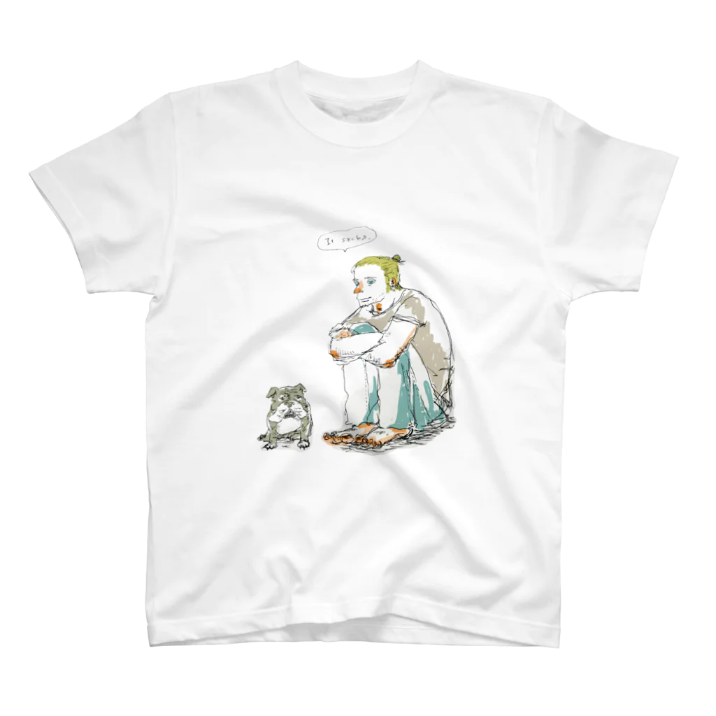 chikoro2525の外国人と犬 スタンダードTシャツ