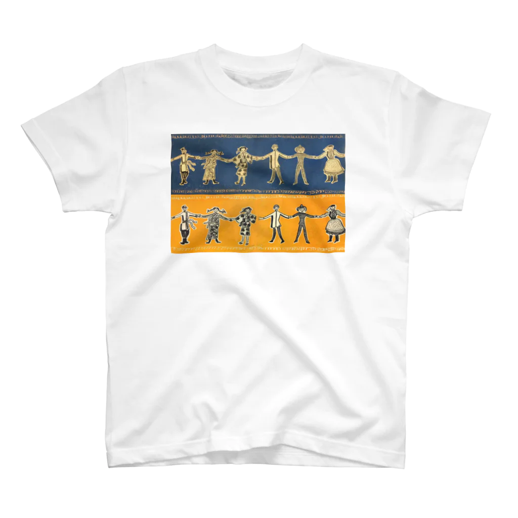 ともしびSUZURIショップの懐かしの歌集(黄色×青) Regular Fit T-Shirt