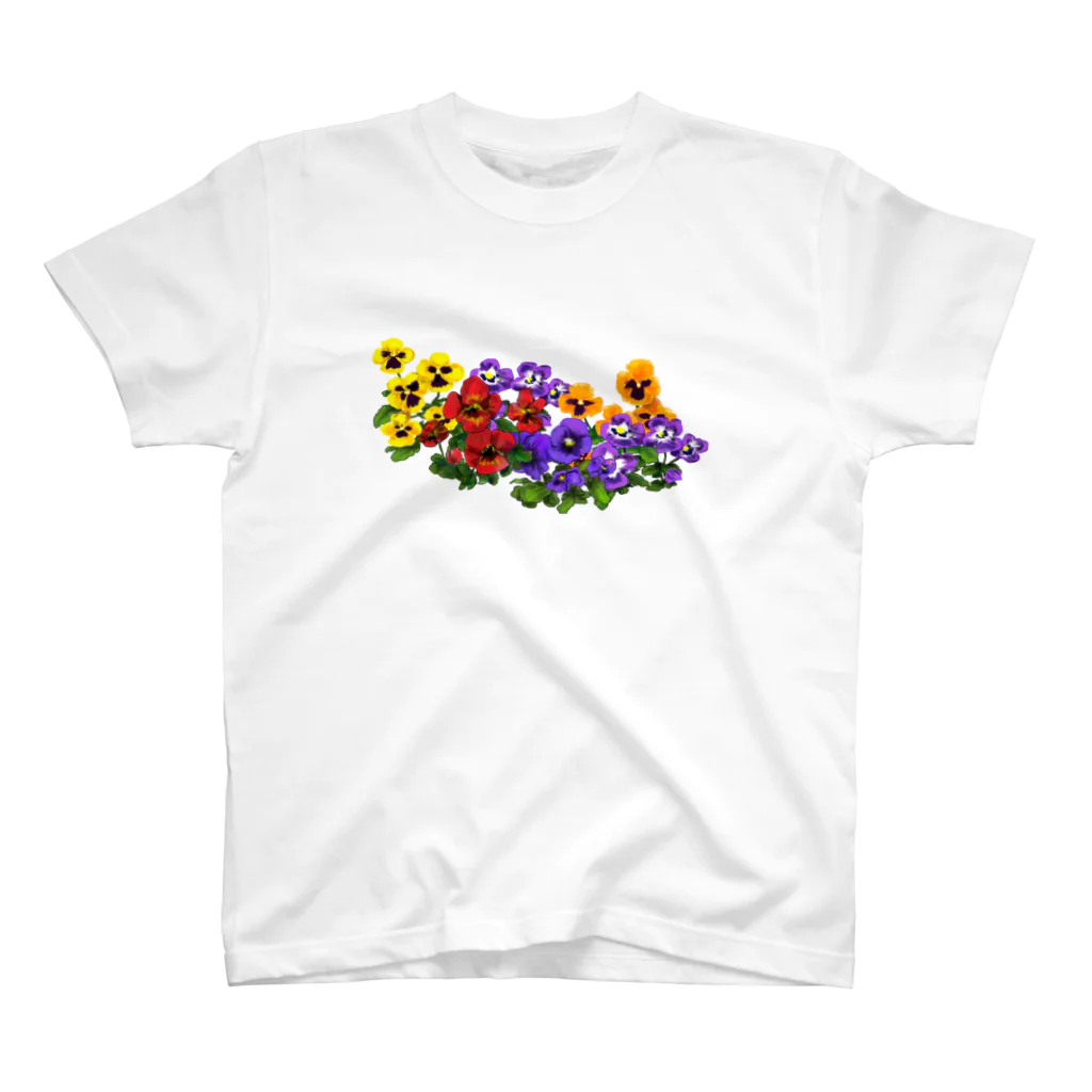 846のお店のパンジーのお花畑 Regular Fit T-Shirt