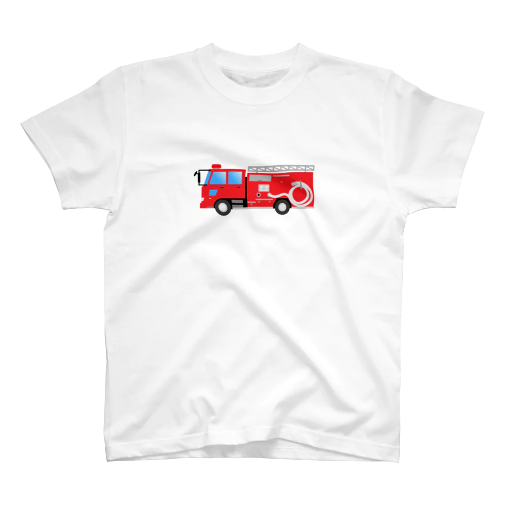 働く車・乗り物Tシャツ／KK商店の消防車 スタンダードTシャツ