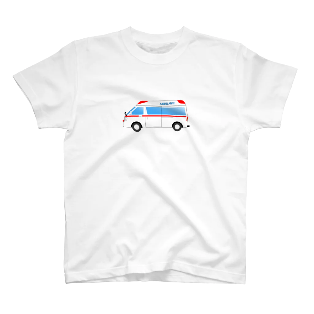 働く車・乗り物Tシャツ／KK商店の救急車 Regular Fit T-Shirt