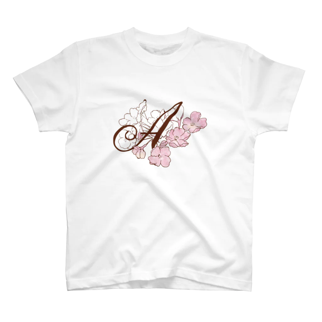 TakakoTaniguchiの“sakura-A”Decorative alphabetシリーズ スタンダードTシャツ