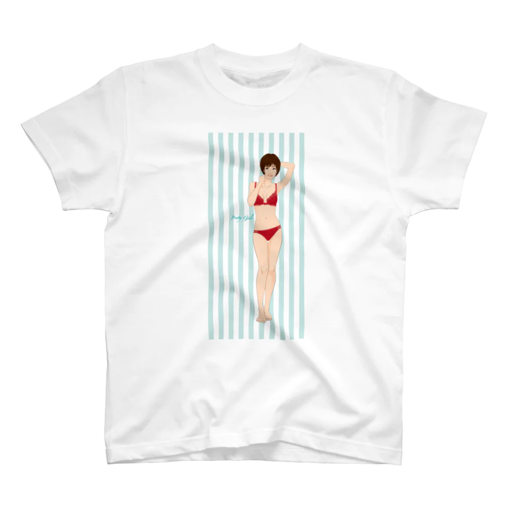 Shigenori Negishi Illust ShopeのGirls IN Red Regular Fit T-Shirt