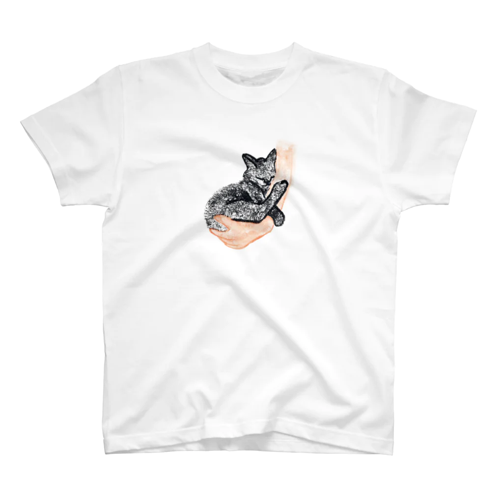 shokomumuのあったかいとあったかい。好きと好きが混ざり合う。猫と人 スタンダードTシャツ