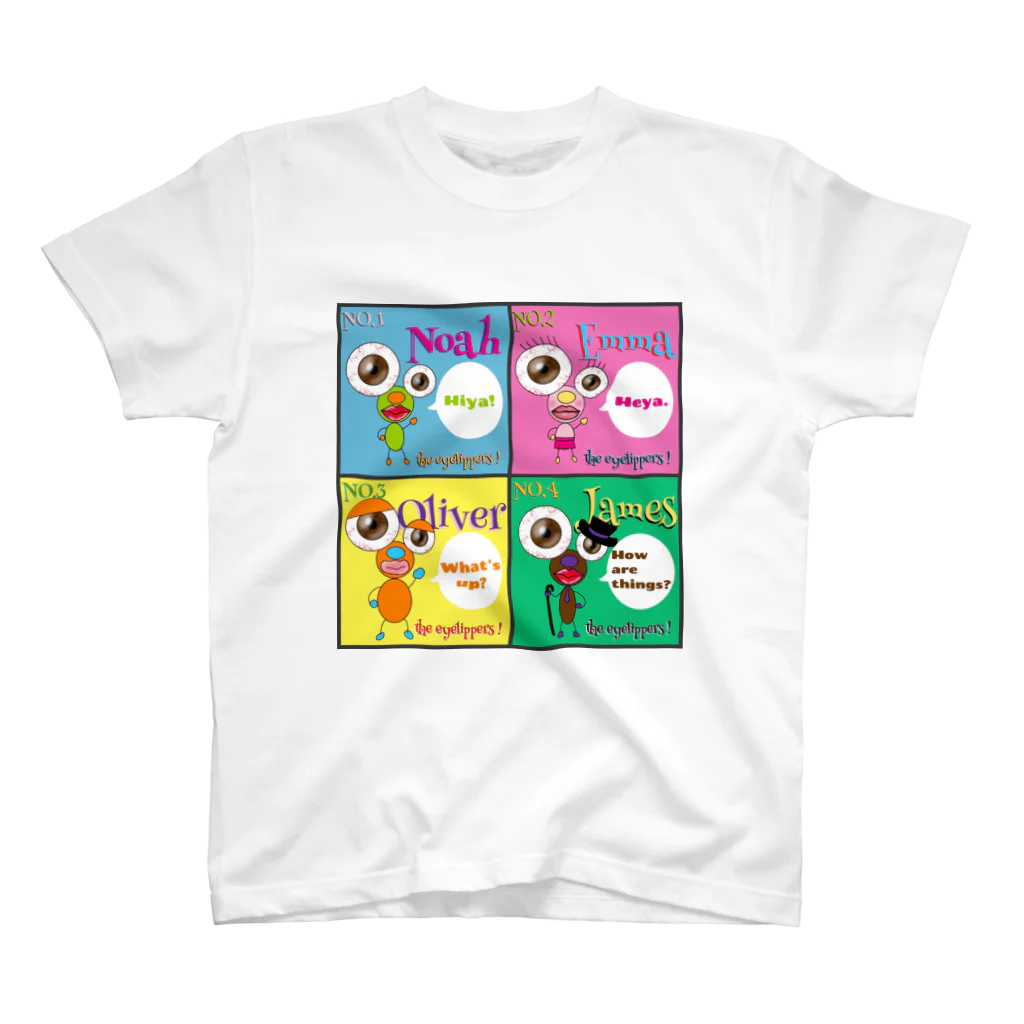 ROVAのThe eyelippers ! NO1~4 スタンダードTシャツ