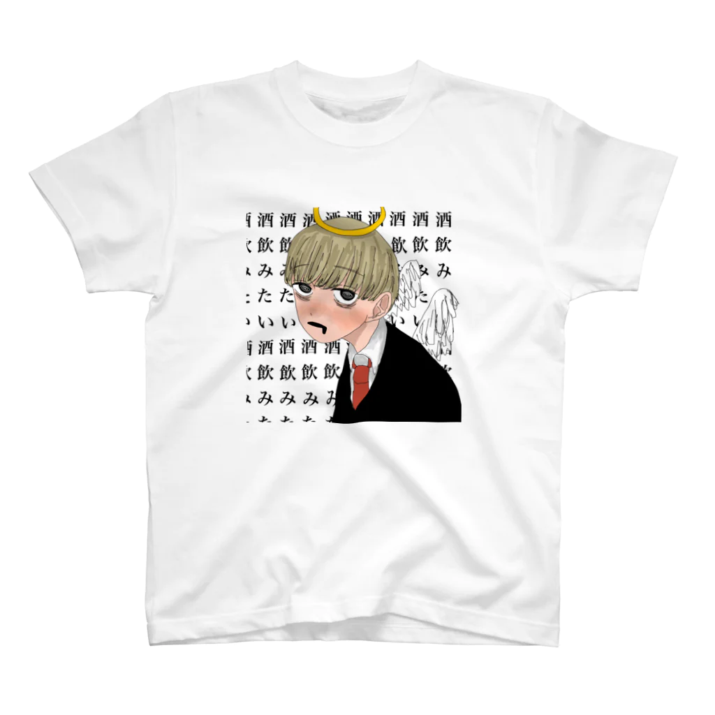 ｻﾒの酒呑み天使にゃん Regular Fit T-Shirt