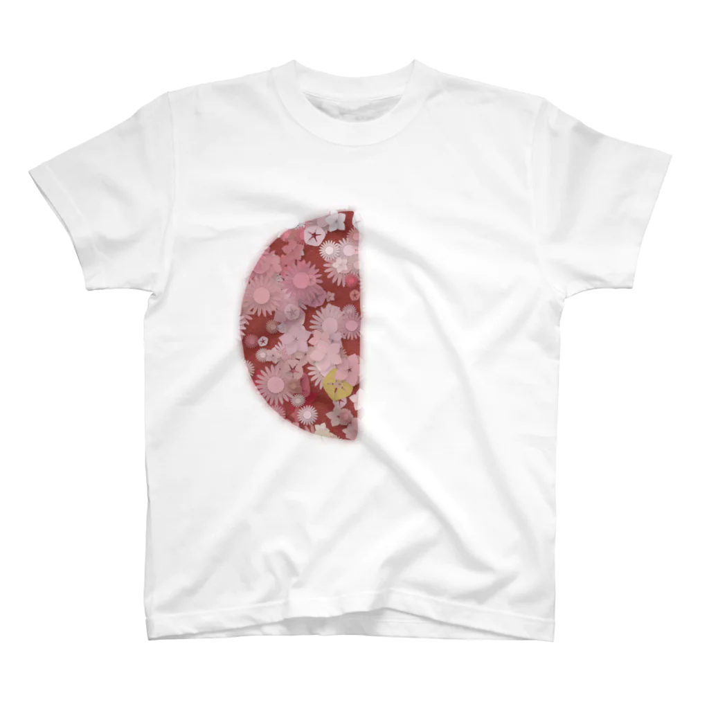 pianocurve DesignのMoon face designed with summer flowers No.22 スタンダードTシャツ