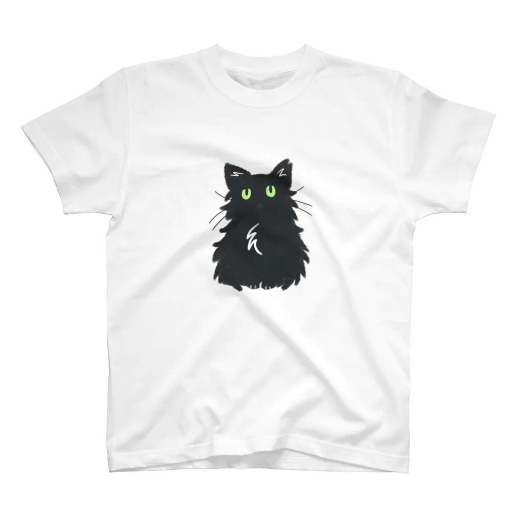 ユリエのもじゃもじゃくろねこ Regular Fit T-Shirt