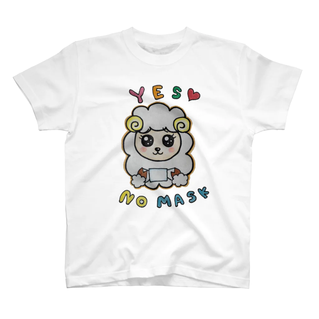 RebelMusicJapanのYes, No Mask イラスト Tシャツ スタンダードTシャツ