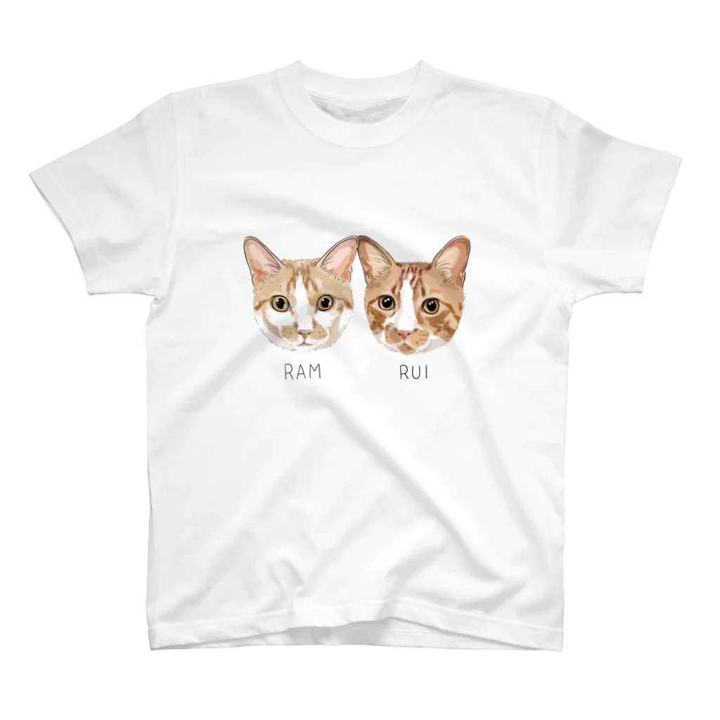 みきぞーん｜保護猫 ミッキー画伯と肉球とおともだちのram&rui Regular Fit T-Shirt