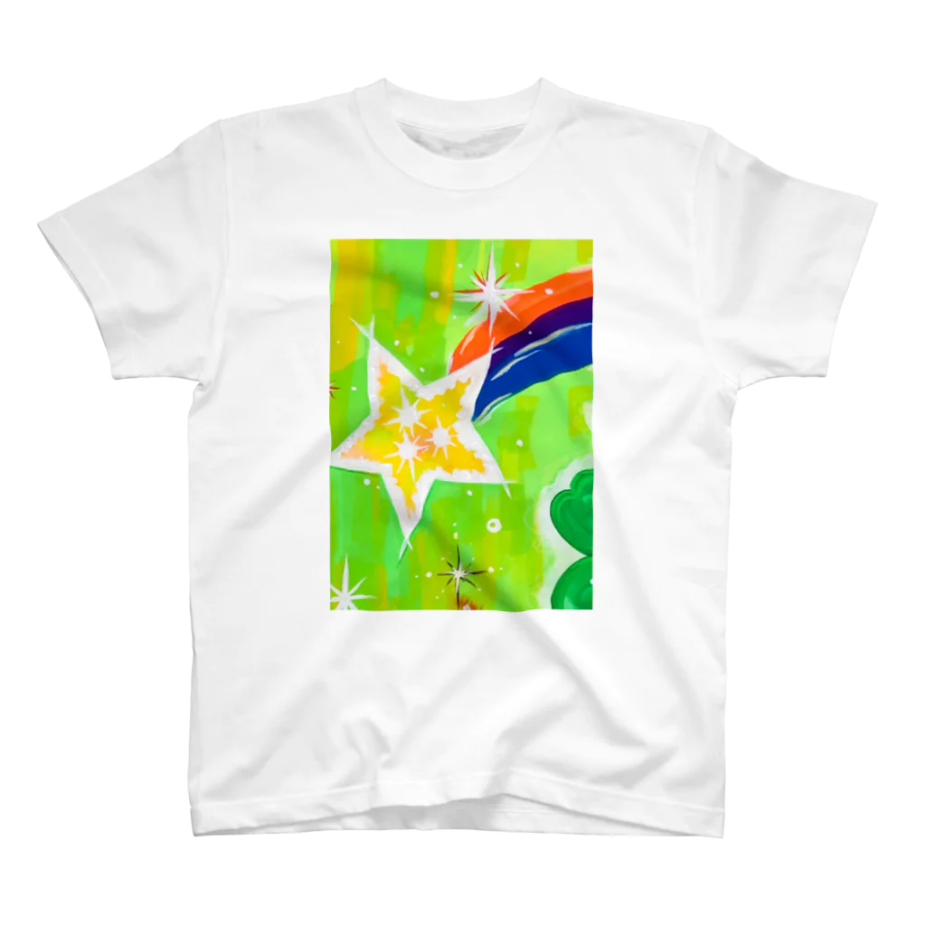 🐶シュナといろいろ🎨の流れ星　(グリーン) スタンダードTシャツ