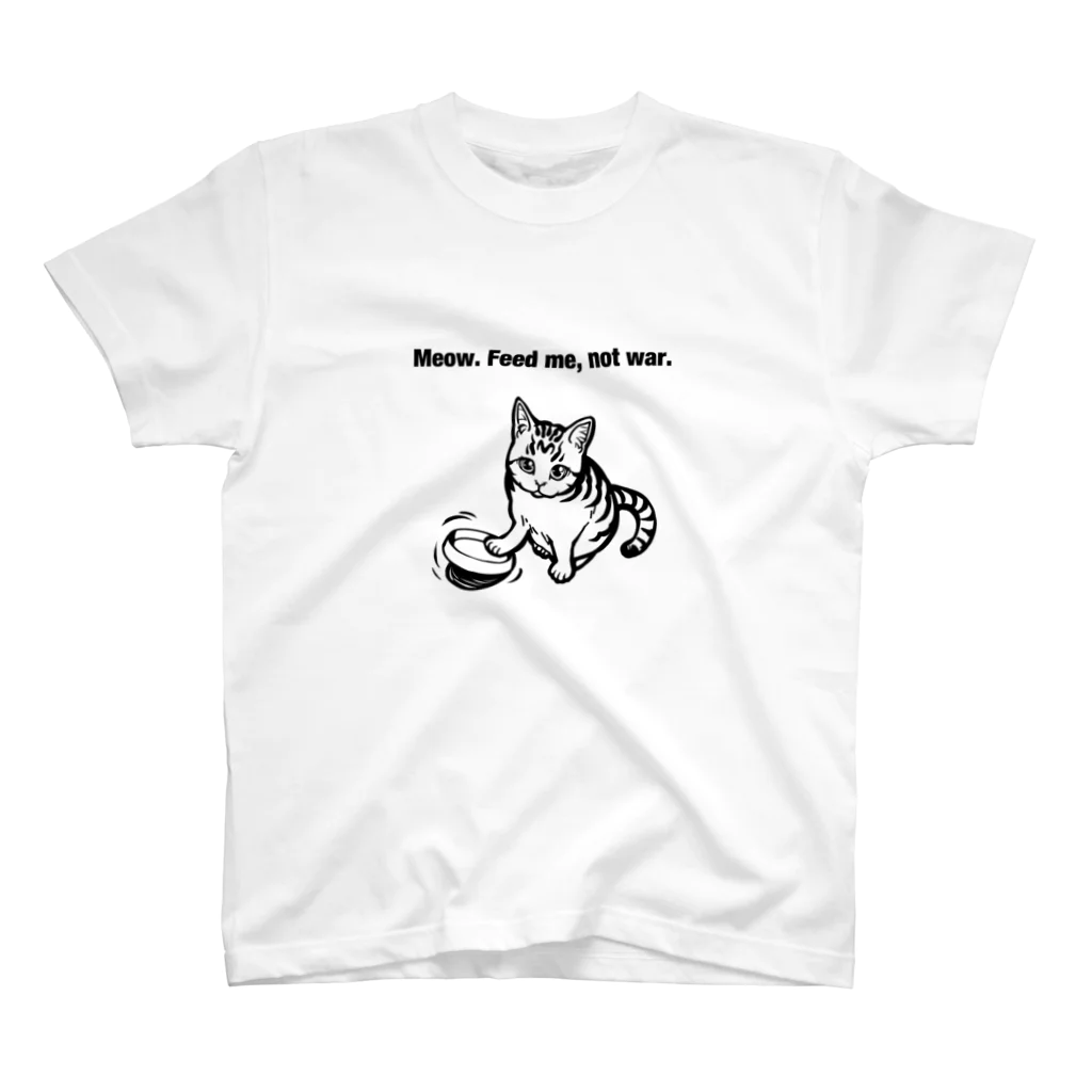 nya-mew（ニャーミュー）の戦争じゃなくエサよこせニャ スタンダードTシャツ