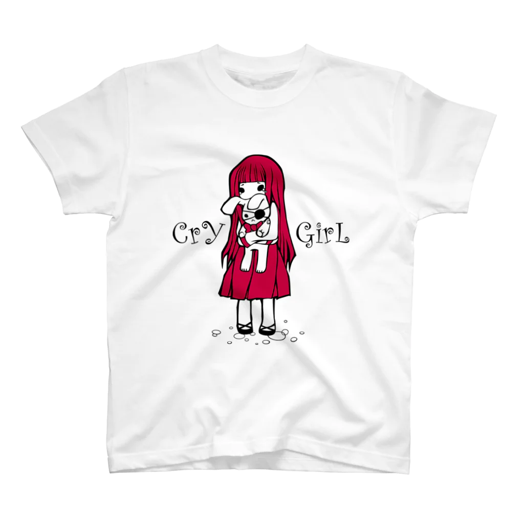 aocollectionの涙少女(赤) Regular Fit T-Shirt